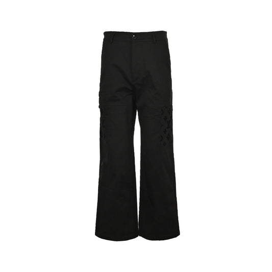 24Fw Jeans mit Patchwork-Flockmuster und alten Blumen