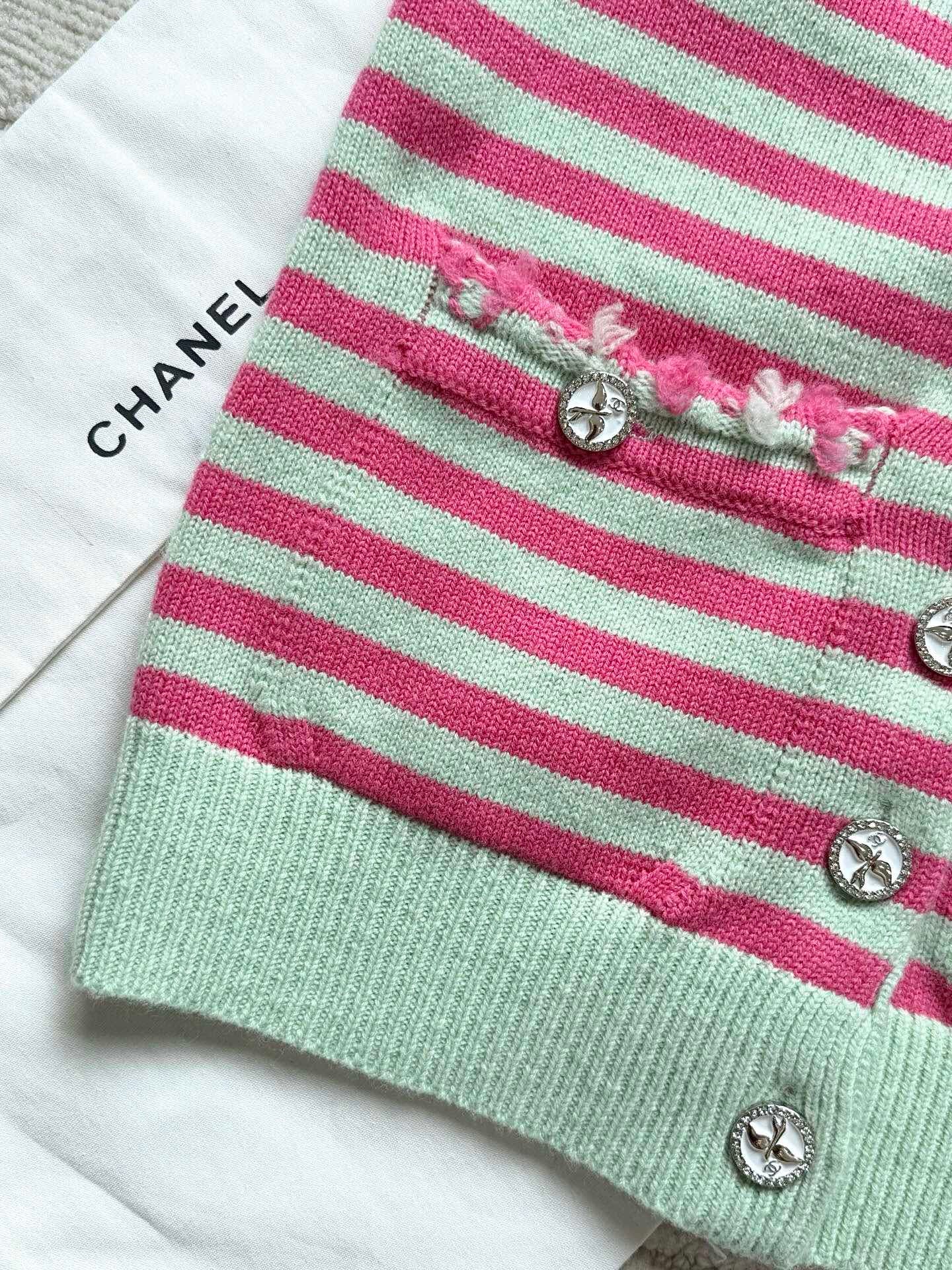 Colorblock Striped Cardigan (Cashmere)