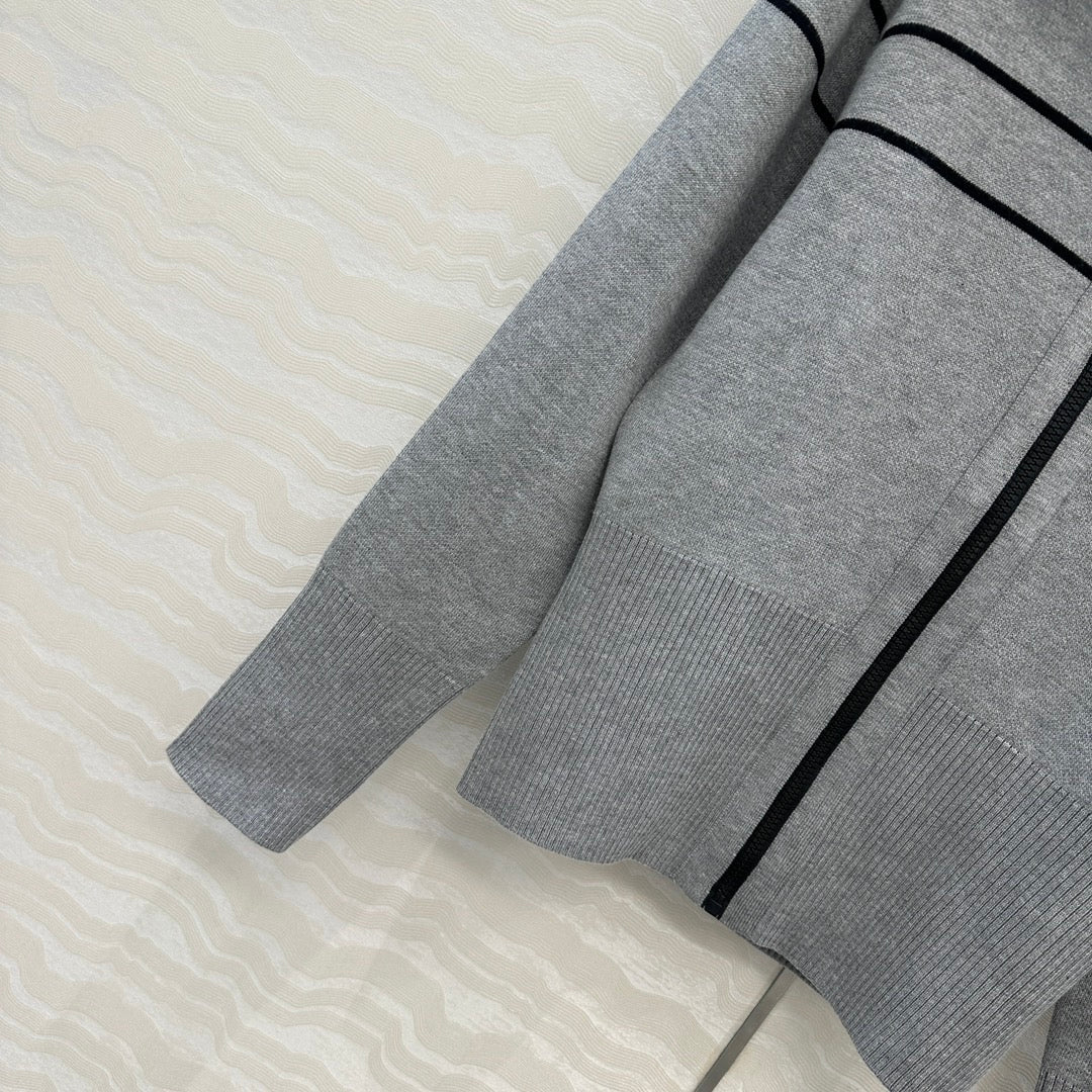 Veste zippée en cachemire à double face