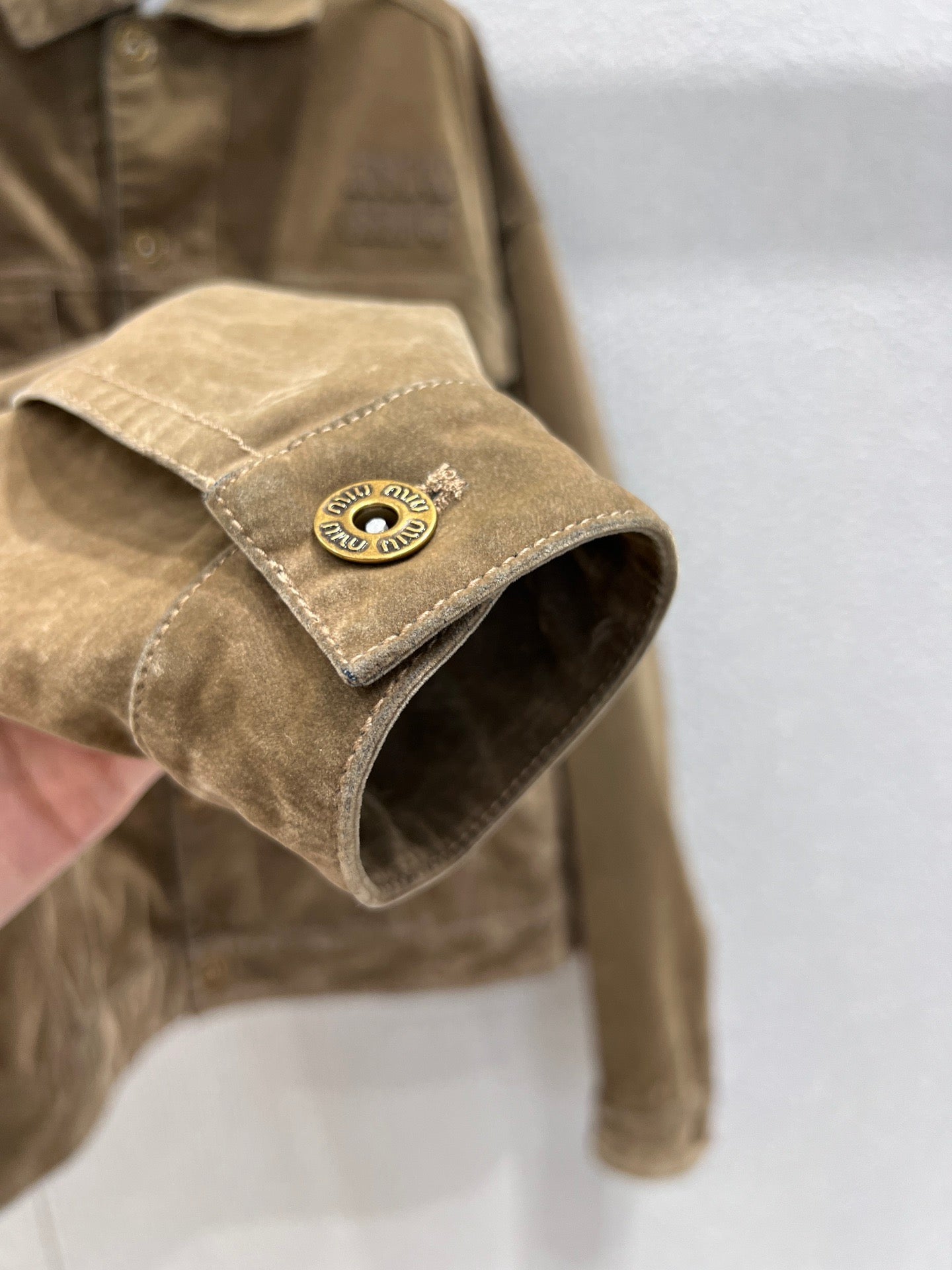 Veste simple boutonnage en denim velours à revers