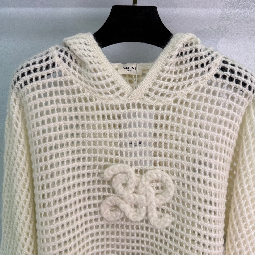 Cardigan doux en tricot avec logo Double C