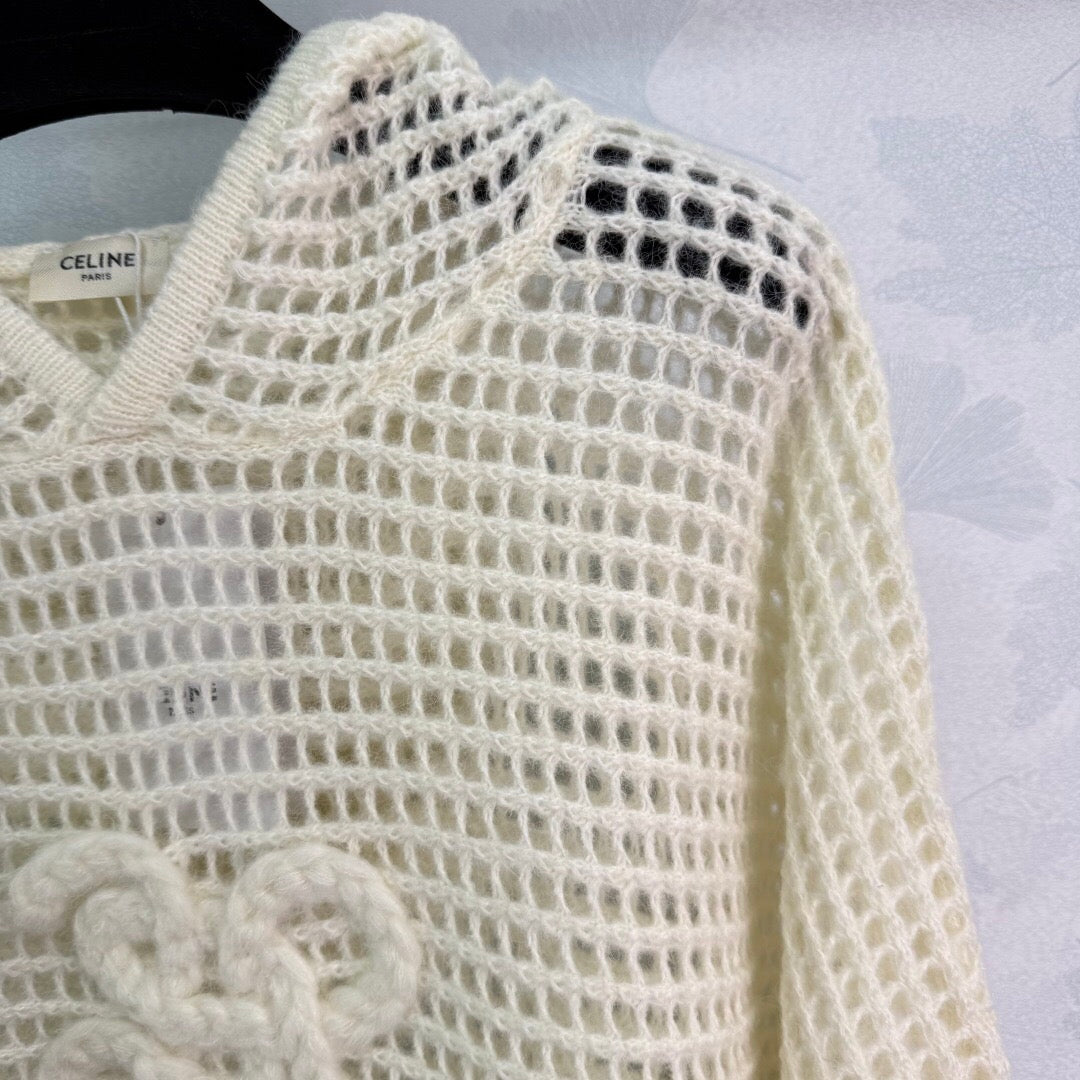 Cardigan doux en tricot avec logo Double C