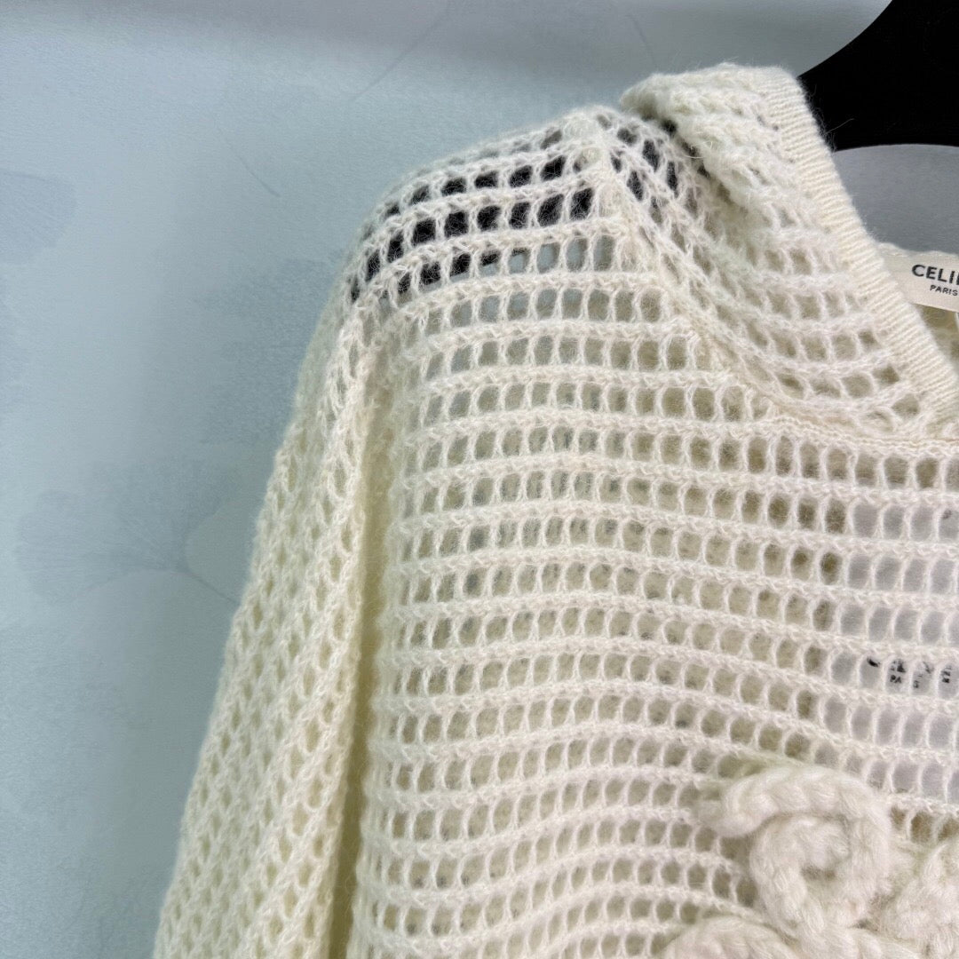 Cardigan doux en tricot avec logo Double C