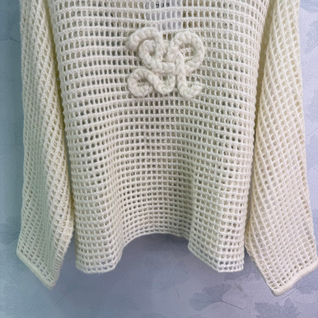 Cardigan doux en tricot avec logo Double C