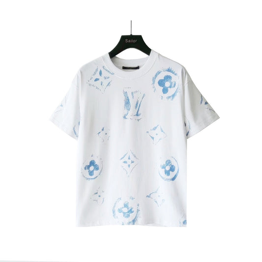 🔥🔥🔥24FW NOUVEAU L T-shirt imprimé de vieilles fleurs recouvertes de graffitis