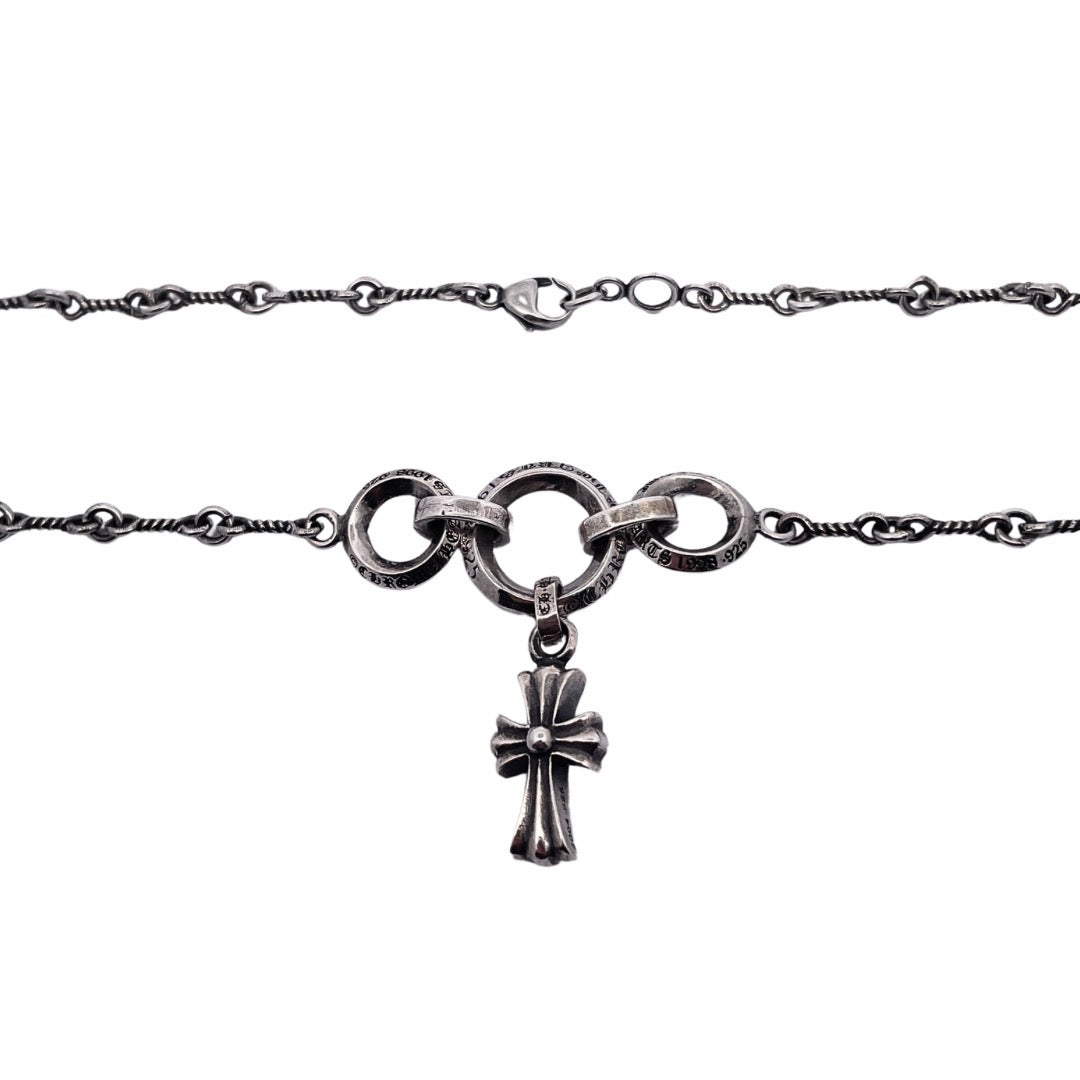 🔥🔥🔥24FW NEUE CHHES-Halskette mit drei Ringen und kleinem Kreuz