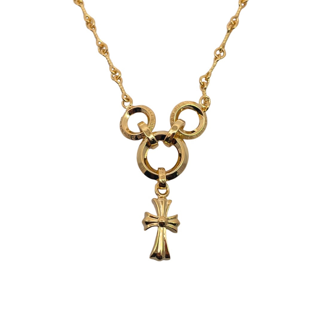 🔥🔥🔥24FW NEUE CHHES-Halskette mit drei Ringen und kleinem Kreuz