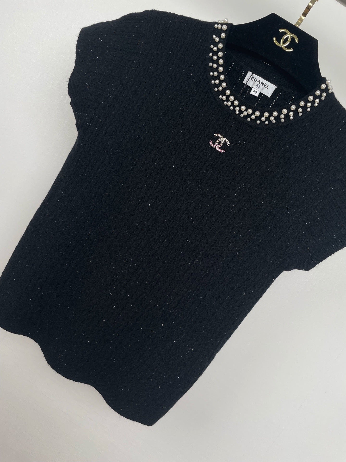 C 25sS small flying sleeve knitted short sleeve