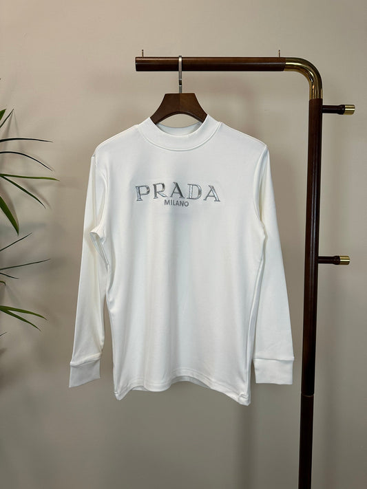 24FW NEU PRD Logo Langarmshirt aus reiner Baumwolle