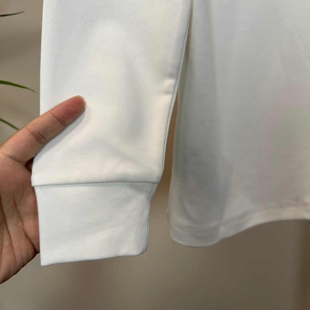 24FW NEU PRD Logo Langarmshirt aus reiner Baumwolle