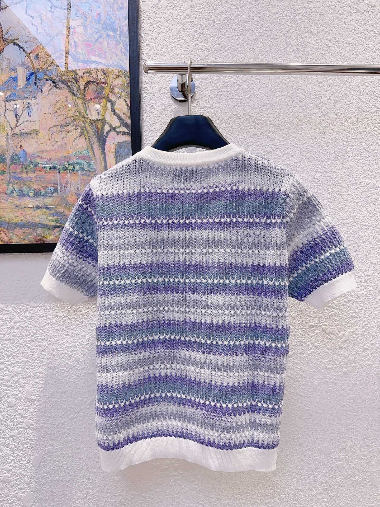 Chest sequined double C short sleeves
