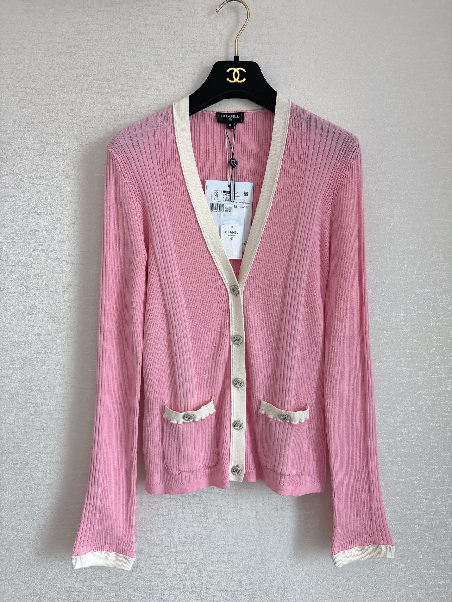Strandkollektion, Rosa Strickjacke