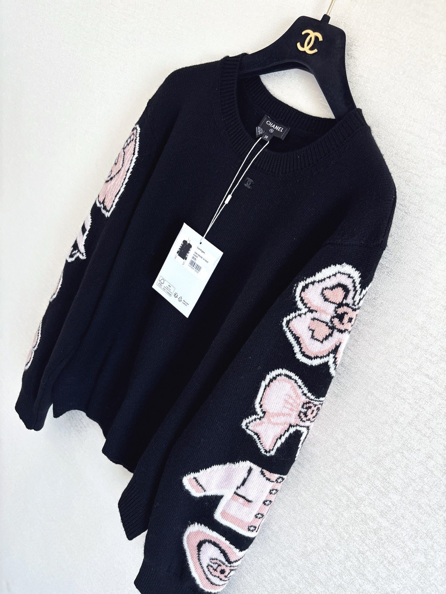 Cartoon Doll Cashmere Round Neck Long Sleeve