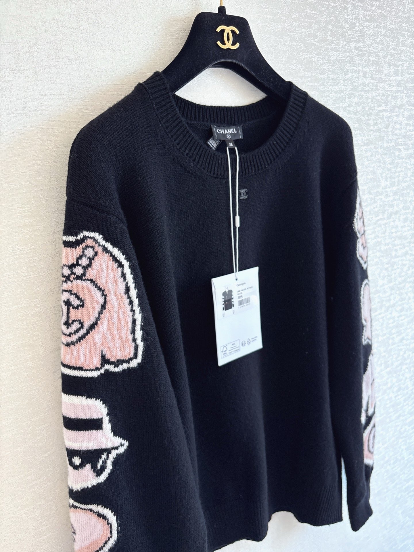 Cartoon Doll Cashmere Round Neck Long Sleeve