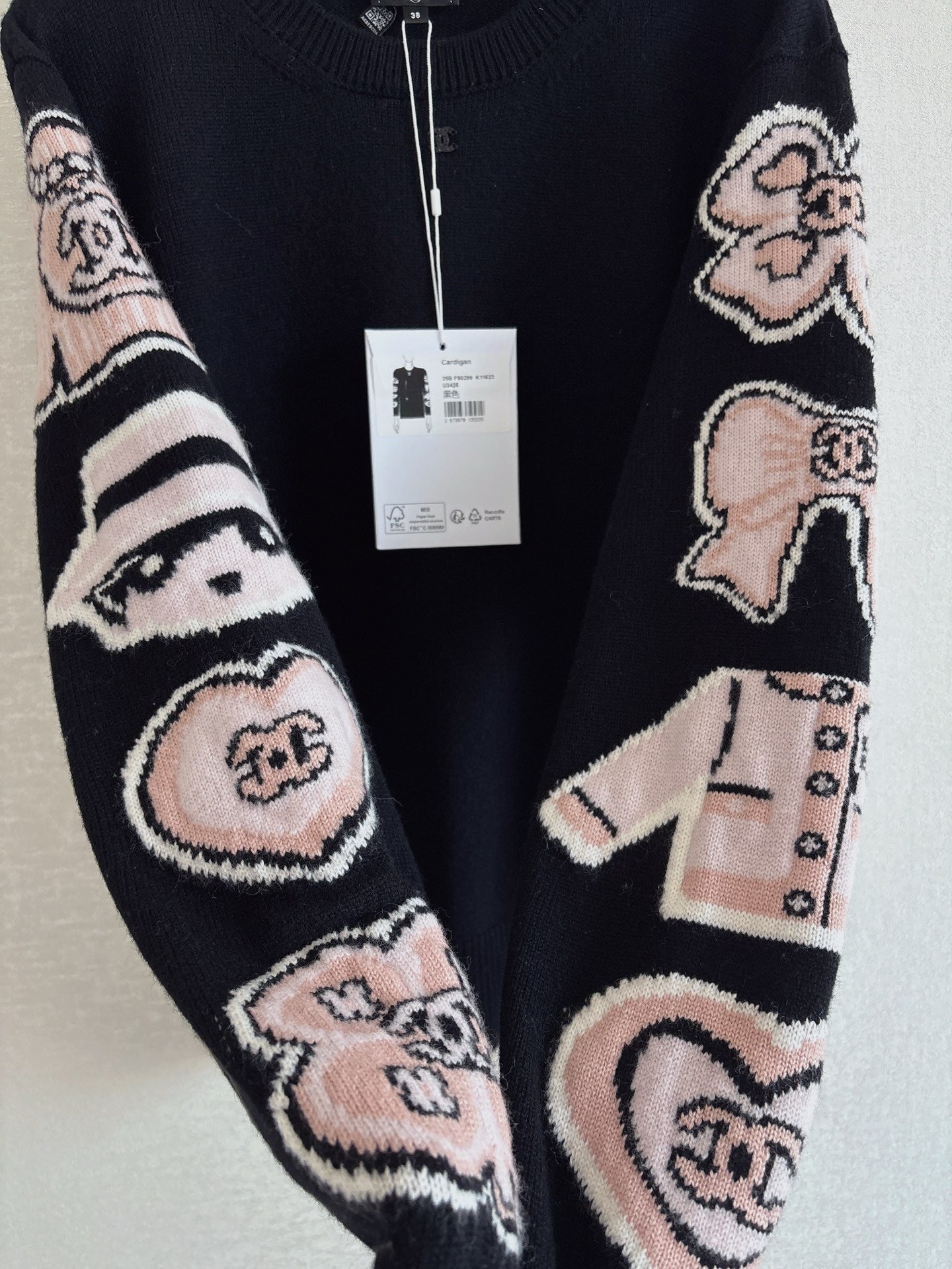 Cartoon Doll Cashmere Round Neck Long Sleeve