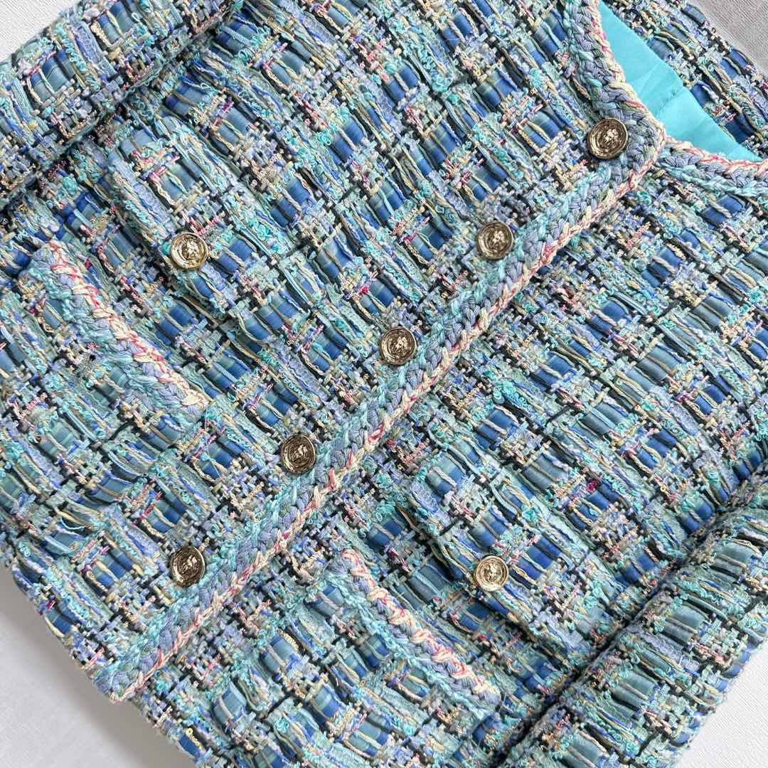 Veste habillée tressée avec ourlet à reliure