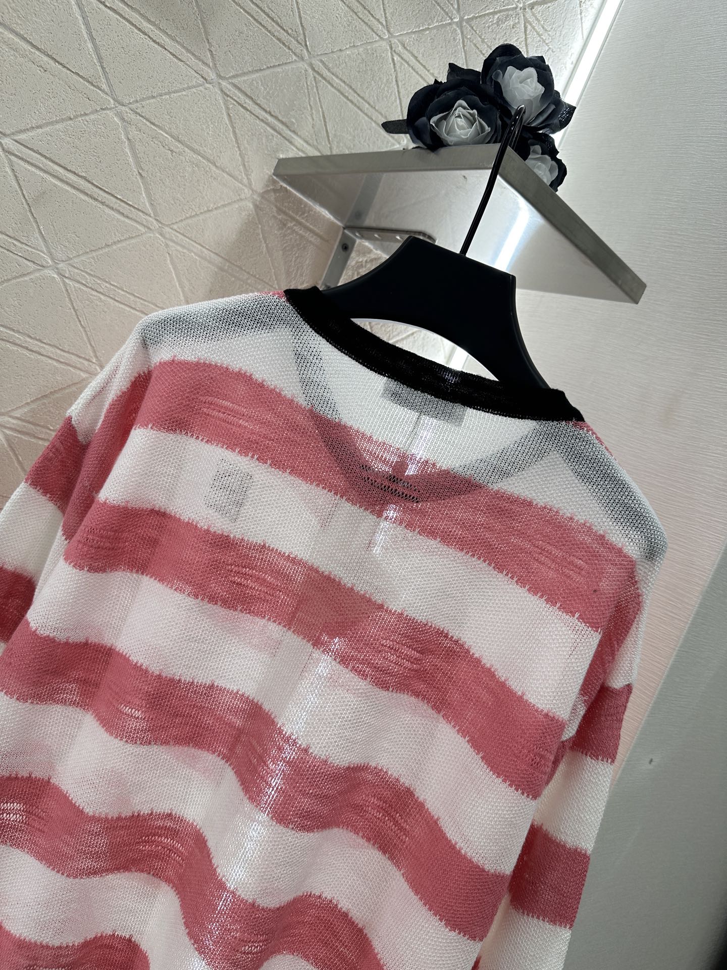 cardigan rayé en tricot à manches longues